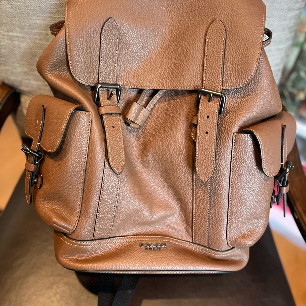 Coach Tan Leather Backpack